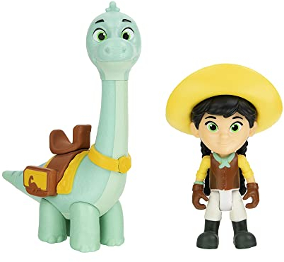 Giochi Preziosi Dino Ranch Min & Clover Paar Figuren, ca. 7,5 cm hoch und Dinosaurier ca. 9 cm hoch, wie im Cartoon, für Kinder ab 3 Jahren, DNA00200, Mehrfarbig