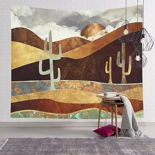 EHOMERY Wandbehang Landschaft Tapisserie Lang Bunt Abstrakte Berglandschaft Wandteppich Klein Wandtuch Hochformat Deko Wandschmuck Groß Schlafzimmer Wohnzimmer Wanddekoration 130X150Cm