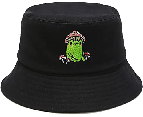 Malaxlx Unisex Pilz Frosch Fischerhut Bucket Hat Sonnenhut Sommerhut Strandhut Fischerhüte Draussenhut Faltbarer Anglerhut Freizeithut for Damen Herren