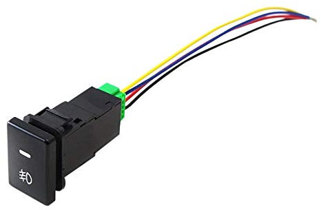 Pmandgk Interrupteur à Bouton-Poussoir 4 Pôles 12V avec Voyants de Fond LED pour Feux Antibrouillard DRL LED Barre Lumineuse (33X22Mm)