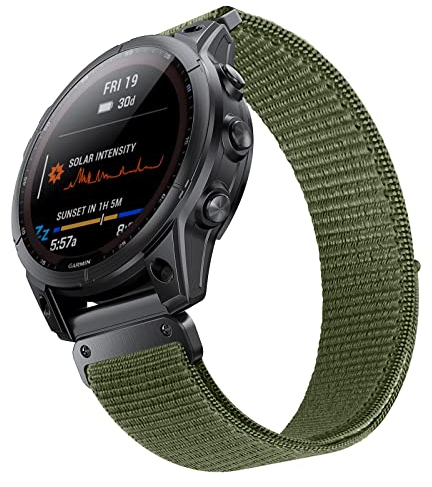 ANBEST Cinturino per Garmin Fenix 7 Pro/Fenix 6 Pro/EPIX, Cinturino in Nylon a Strappo da 22 mm con Passante per Fenix 5/EPIX Pro 47 mm/Forerunner 955/945/935/965/745