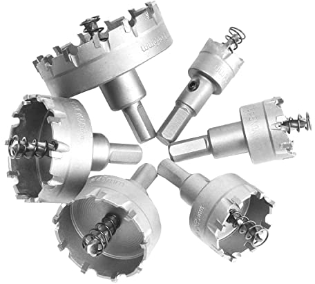 Seghe a Tazza Frese Metallo per Acciaio Cobalto, Set di 6 Frese 22-65 mm per Metallo in Cobalto, Acciaio Inossidabile, Ferro (6)