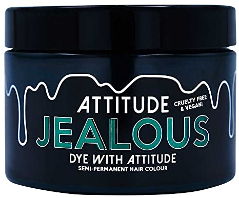 Attitude Semi-permanentes Haarfärbemittel l farbcreme für Cosplay, Karneval oder eine Mottoparty | Hairdye haarfarbe in Dunkelgrün I VEGAN l Jealous Dunkelgrün 135ML | Mischbare Tönungen