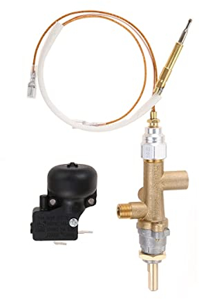 Hefddehy Steuerventil für -Terrassenheizung, Thermoelement, Sensor, Dump-Schalter, Knopf, Propan, FlüSsiggas, Feuerstellensteuerung, Sicherheits-Pilotanschluss-Set