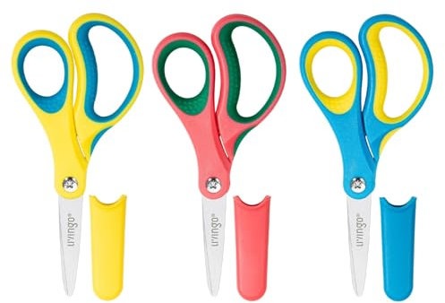 LIVINGO Kinderschere, 12,7 cm, kleine Sicherheitsschere, spitze Spitze, weicher Griff, für Rechts- und Linkshänder, Studentenschere für Handwerk, Klassenzimmer, Kinder, Kleinkinde