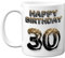 30th Birthday Gift for Men - Black Gold Glitter Balloons - Happy Birthday Mug Present for 30 Year Old Son Brother Colleague Cousin Friend, 11oz Ceramic Dishwasher Safe Coffee Mugs Cup