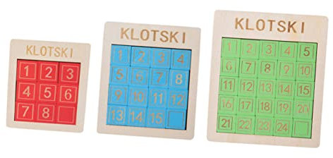Toyvian 3pcs Developmental Slide Puzzle Toys - Wooden Number Slide Puzzle - Toddler Educational Toys (1 year - 5 years)