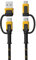 DEWALT Heavy Duty 4-in-1 Cable, Type C/Micro USB/USB Cable for iPhone 16, iPhone 15, iPad Charger USB C, Huawei, HTC, LG, Samsung Galaxy, Android Smartphones, iPad Pro, Micro C Charging (6ft, Black)