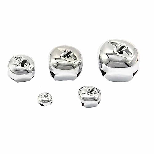 SHTGOI 100 Stück Kleine Glocken zum Basteln Rostschutz Metallglöckchen Glöckchen Schellen mit Öse Schlittenglocken Kreuzschellen für Schmuck Basteln Geschenkverpackung Weihnacht Fest Deko 8mm Silber