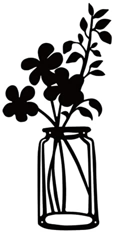 Hodeffior Flor en florero Metal Wall Arts Minimalismo Colgante Hierro Decoración de Pared Para Hogar Interior Exterior Amantes 2#