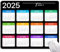 Hokafenle Mouse Pad, Black 2025 Calendar Mouse Pad, Premium-Textured Square Waterproof Mouse Mat Non-Slip Rubber Base MousePads for Office Laptop Home