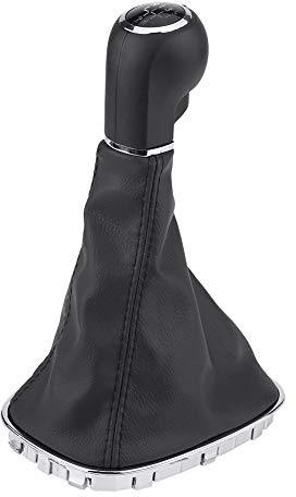 Brandneues 5-Gang-Schaltknaufmanschetten-Komplettset, Hochwertiges ABS und PU-Leder, Ergonomisches Design, Kompatibel mit Corsa D