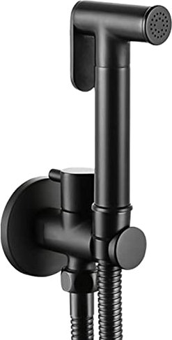 FFOCCO Bidet-Dusche for Toilette Hand-WC-Bidet-Sprühgerät WC-Bidet-Sprühset mit Schlauch Kaltwasser-Messing-Toiletten-Spritzpistolen-Set, grau (Color : Noir)