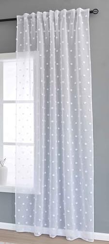 Gardine HxB 245x145 cm Natur Snowflakes »Valencia« Multiband Aufhängung Scherli Transparent Leinen-Optik, 2023450