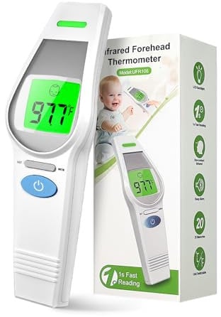 Forehead Thermometer for Kids Adults, HOLFENRY Non Contact Infrared Thermometer with LCD Display,Digital Baby Thermometers Body Temperature Monitor Forehead