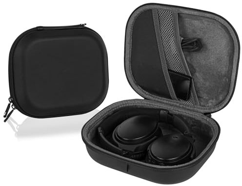 Linkidea Headphones Carrying Case Compatible with Bose QC Ultra, Sennheiser PXC550II, Logitech H820e, Replacement Protective Hard Shell Travel Bag with Cable, Charger Storage (Black)