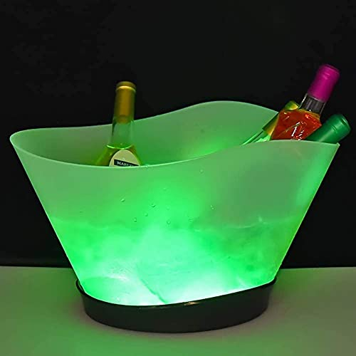 YIHANSS LED-Eiskübel, 12 Liter, großes Fassungsvermögen, beleuchteter Eiskübel mit 7 Farbwechsel, wiederaufladbar, für Champagner, Wein, Getränke, Bier, Eiskübel, Party, Bar, Zuhause