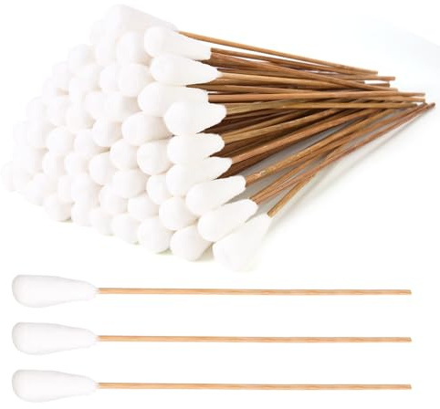 Long q Tips for Cleaning 10 Inch, 100pcs Cotton Swabs, long 10 Cotton Tipped Applicators with Large 1/2 Diameter Swab - Non-sterile