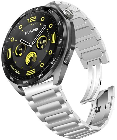 TRUMiRR Kompatibel mit HUAWEI Watch 5 46mm/GT 5 46mm/GT 4/GT 3/Ultimate Titan Armband, 22mm Titan Uhrenarmband Metall Armband Ersatzband