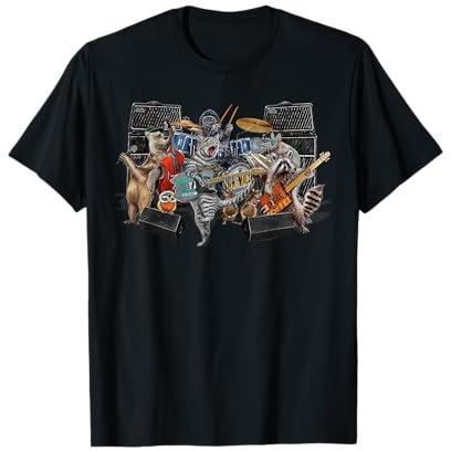 Animal Band Animalz Musicien Band Musique Chats Chiens Raton Laveur T-Shirt