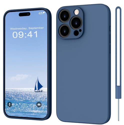 ORDA for iPhone 15 Pro Case Silicone Camera Protection Ultra Slim Case Soft Gel 15 Pro Cover Rubber Lightweight Anti-Scratch Phone Case Compatible for iPhone 15 Pro 6.1 Inch Royal Blue