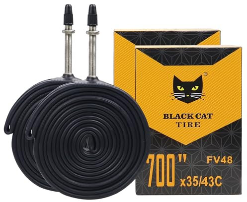 MAKELEN Fahrradschläuche 700 x 35/43c, 48 mm FV Presta-Ventil, 700C Fahrradreifen für Rennrad, 2 Stück