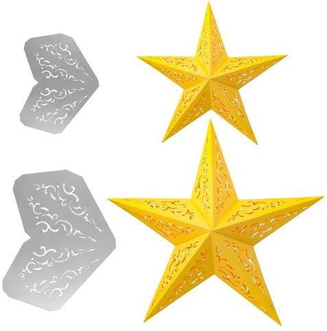 Fustelle Stelle Natale 3D Fustelle Natalizie Stelline Stencil Cutting Dies Decorazione Natale Albero di Natale Ornamenti Pedenti Fai da Te