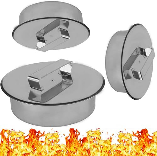 Edelstahl Kaminstopfen Rohrkappe Kanaldeckel Geruchsblockierend Lüftungsdichtung Zugluftstopfen Rauchrohr Ofenrohr Schornstein Kaminrohr Rohr Ø 100 mm