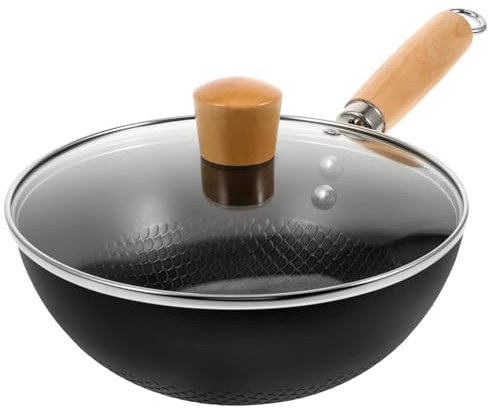 SHOWERORO Sartén Antiadherente De Hierro Diseño Simple Para Barbacoas Papas Fritas Huevos Revueltos Etc