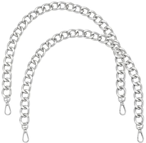 PH PandaHall 2pcs Aluminium Chaîne de Sac à Main en Métal Épais Sangle de Chaîne en Métal Argenté 60cm Chaîne de Rechange pour Sac à Main Bandoulière Sac Fourre Tout Poignée