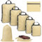 Navaris 8er Set Packwürfel Packtaschen für Koffer - Platzsparende Packing Cubes Compression - Packwürfel Kompression - Koffer Organizer - Packtaschen für Rucksack in Beige