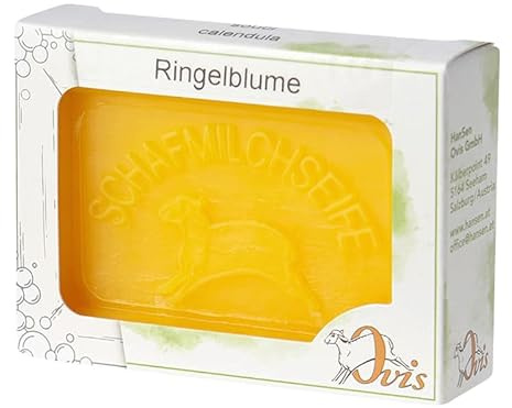 luterna Ovis Schafmilchseife Ringelblume, 100% Bio, für die tägliche Dusche, eckig, 100 g, verpackt