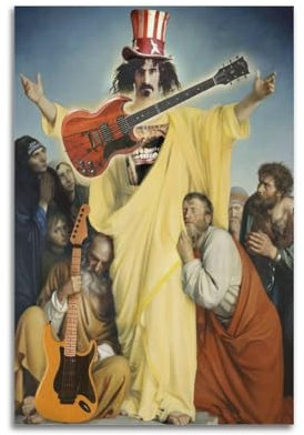 GOUYOONL Poster, Motiv: Sänger Frank Zappa, dekoratives Gemälde, Leinwand, Wandposter und Kunstdruck, moderne Familienschlafzimmer-Dekoration, Poster, 20 x 30 cm