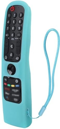 Funda Mando de Silicona para LG Magic RMR21GA, MR21GC, MR22GA, MR22GN, MR23GA, MR24GA Remoto, Funda Protectora para LG Remote, Funda Mando Antideslizante con Cordón para LG TV 2021-2024 Azul Luminoso