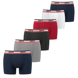 Levi's Boxerslips, weiche, Bequeme und atmungsaktive Herrenunterwäsche mit elastischem Bund und doppelter Einlage, ohne Etikett, 6er-Pack