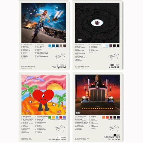 generisch Bad Bunny Album Cover Limited Edition Papier Posters (Set of 4) Unframed 8in x 12in(20x30cm)