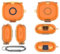 Portable Headphones TPU Protective Cover for Beats Powerbeats Pro 2,Solid Color Simplicity Shockproof Waterproof Wireless Earbuds Protective Case with Hook (Clear Orange)