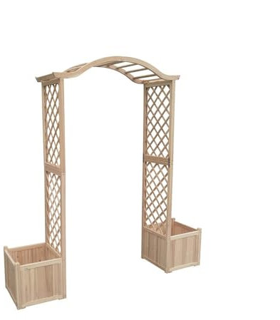 Home Deluxe Rosenbogen aus Holz ARCO - 183 x 200 cm I Pflanzkästen, Rank Hilfe, Garten, Rosenspalier, Gartenbogen, Rosenrankenhilfe, Torbogen - Variantenauswahl