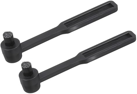 Housoutil 2 Pcs Vinyl Record Stylus Cleaning Brush with Soft Nylon Bristles for Gentle Needle Care Plastic Construction Compact Record Player Needle Cleaner for Efficient Dust Removal