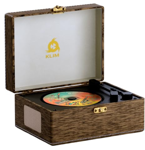 Lecteur CD Retro Vintage - AUX USB - Enceintes et Bluetooth - Rechargeable