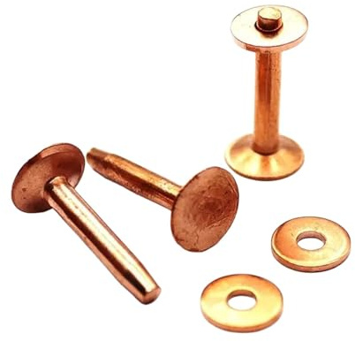Nieten und Grate aus Messing/Kupfer-Leder, 9 mm, 10 mm, 11 mm, 12 mm(Copper,9x3.3x19mm 10sets)