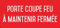 Autocollant vinyl - Porte coupe-feu à maintenir fermée - L.200 x H.100 mm