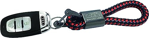 Jolis Papiers Porte-Clés SPORT LINE simili cuir noir et rouge