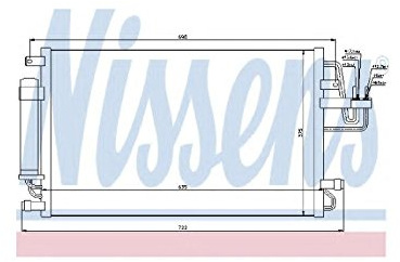 NISSENS 94801 Klimakondensator Klimaanlage Auto mit Stickstofffüllung mit Trockner für HYUNDAI TUCSON (JM) 976061F000 976062E000 976062E100