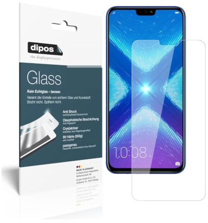 dipos 2x Displayschutzfolie 9H klar für Honor 8X Max | Bricht und splittert nicht, kein Echtglas, Anti-Shock, passt perfekt, kratzfest, blasenfrei, hüllenfreundlich, selbstklebend