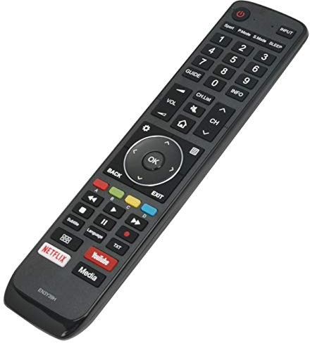 VINABTY EN3Y39H Ersatz Fernbedienung kompatibel mit Hisense ULED TV Sub EN3Y39HB EN3Y39D H50U7AUK H55U7AUK H65U7AUK H43AE6400 H50AE6400 H55AE6400 H65AE6400 H43A6550 H50A6550 H55A6550 H65A6550 H50U7A