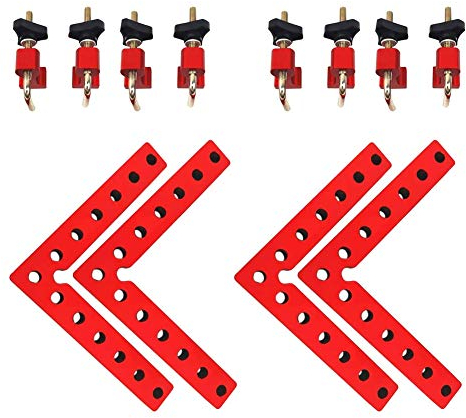 90 Degree Aluminium Alloy Positioning Squares, 5.5 x 5.5 Right Angle Clamp L-Type Corner Clamp Woodworking Carpenter Clamping Tool for Box/Door/Picture Frames Making (4 Pack)