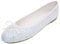 Feversole Women's Macaroon Shiny Memory Foam Cushion Insock Glitter Around Toe Ballet Flat Pumps Glitter Multi White 6.5