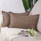 Madizz 2er Set Polyester- Leinen Kissenbezügen Weiche dekorative Kissenbezüge für Sofa Schlafzimmer Kissenhülle Dunkelbraun 30x50 cm Rechteckig