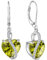 YL Damen Herz Ohrringe 925 Sterling Silber Tropfenohrringe August Geburtsstein Peridot Grüne Zirkonia Schmuck Geschenke für Mutter Freundin Damen